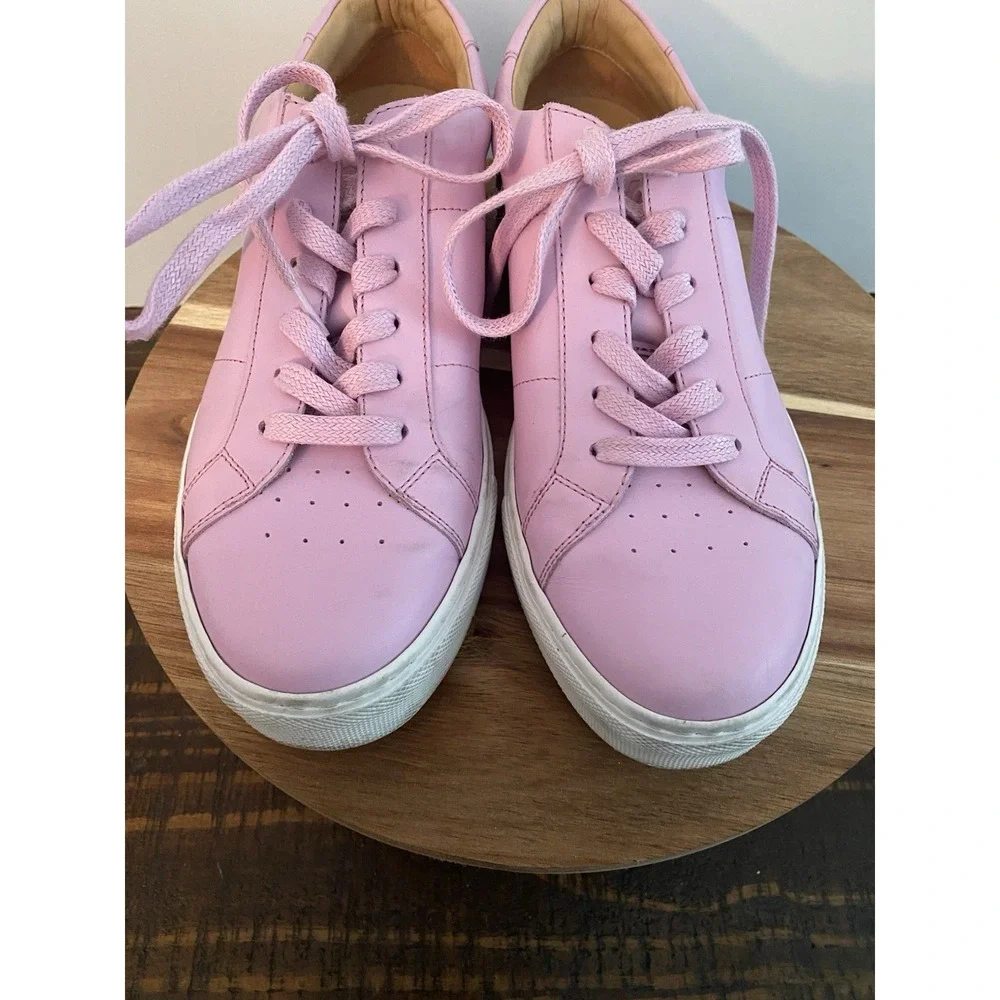 Woman's GREATS Size 9 Brooklyn Pink Leather Sneakers Shoes Made in Italy
